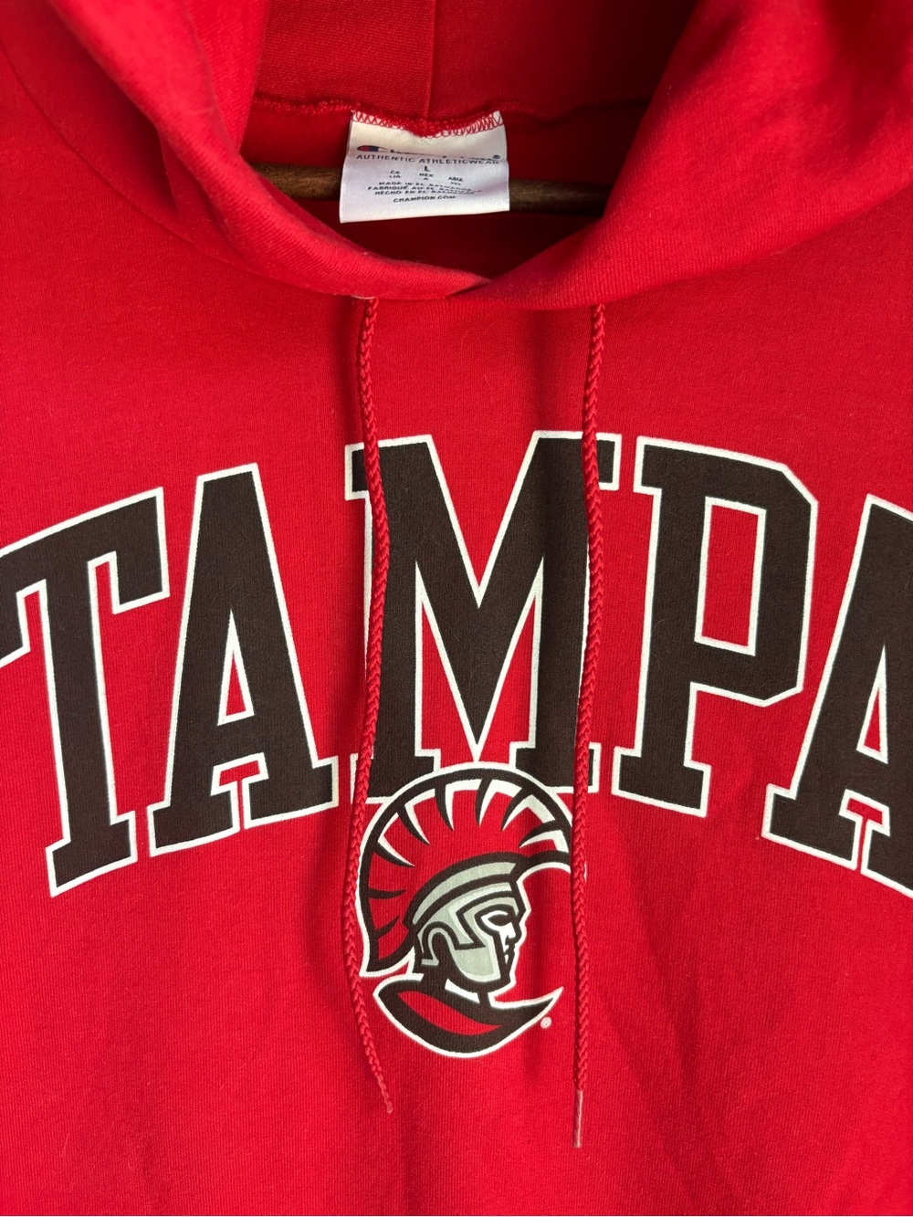 Champion University of Tampa Hoodie Sweatshirt Red Size Large - Picture 2 of 5